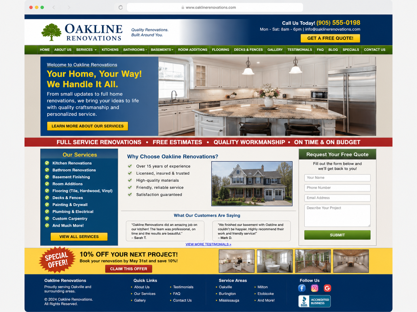 Outdated website mockup with weak hierarchy